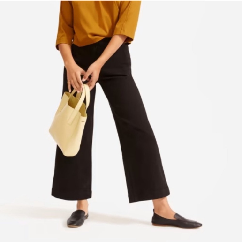 Everlane Black High-Waisted Wide Leg Crop Pants